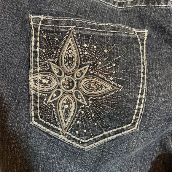 Christopher & Banks Tapered Leg Jeans Sequins 8 - Picture 11 of 16